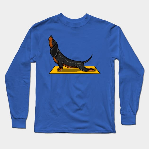 Wiener Dog Yoga Lover Pet Long Sleeve T-Shirt by underheaven